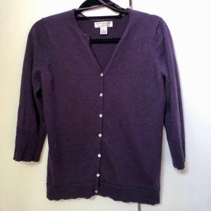 Vintage 3/4-sleeve v-neck Merino Wool Cardigan